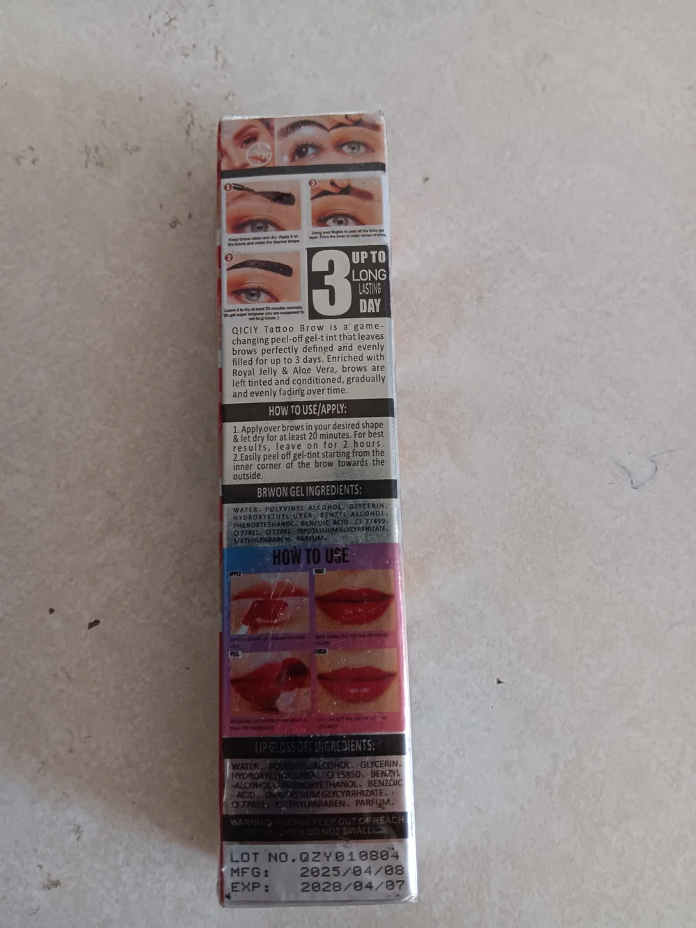QICIY Tint Gel Brow & Lip Tint - Red/Burgundy